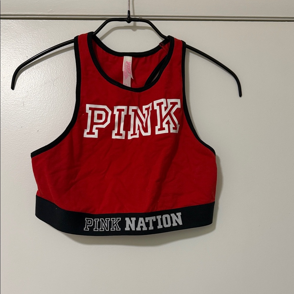 PINK Nation Crop Top Red